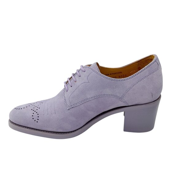 The Office of Angela Scott Lavender Suede Lace-Up Oxford Shoes - Picture 3 of 12